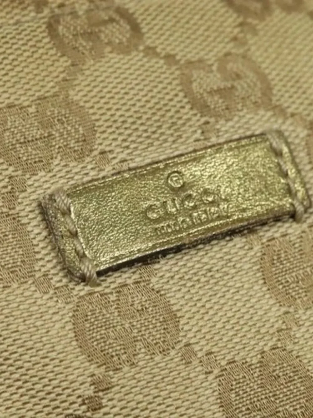 GUCCI GG Canvas Sherry Line Hand Bag Beige Gold pink 131228 Auth ac3698 - Picture 11 of 15